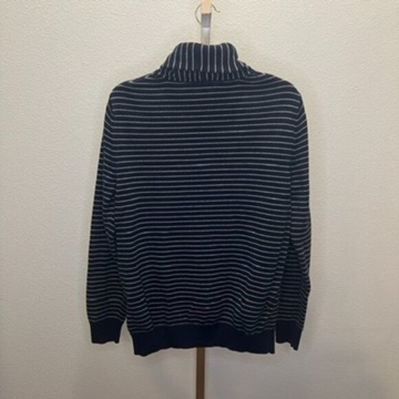 Gap Cozy Shawl Collar Sweater Navy Blue & White Size Medium - Picture 8 of 8